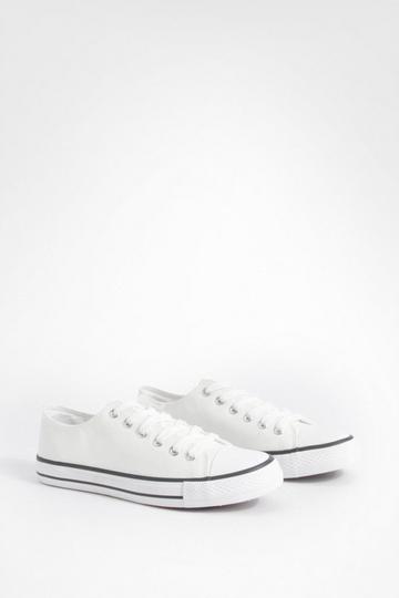 Low Top Lace Up Trainers white