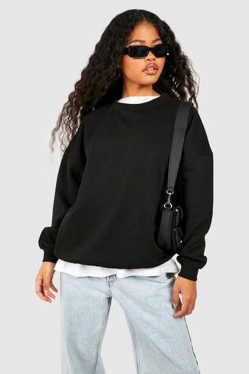 Black Petite Basic Sweatshirt