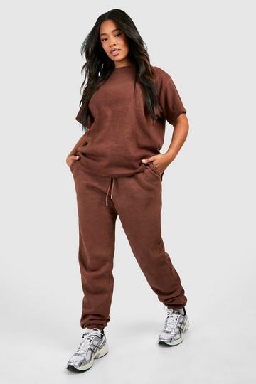 Plus Washed Cuffed Jogger chocolate