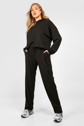 Women's Plus Knitted Hoodie Loungewear Set