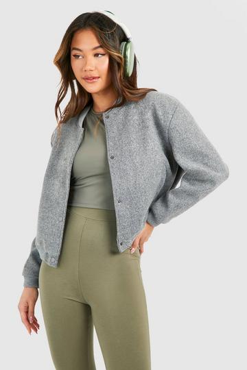 Wool Bomber Jacket grey