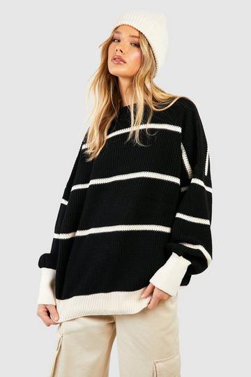 Black Skinny Stripe Sweater