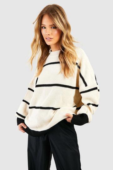Skinny Stripe Sweater white