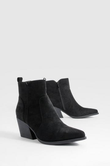 Tab Detail Ankle Western Boots black