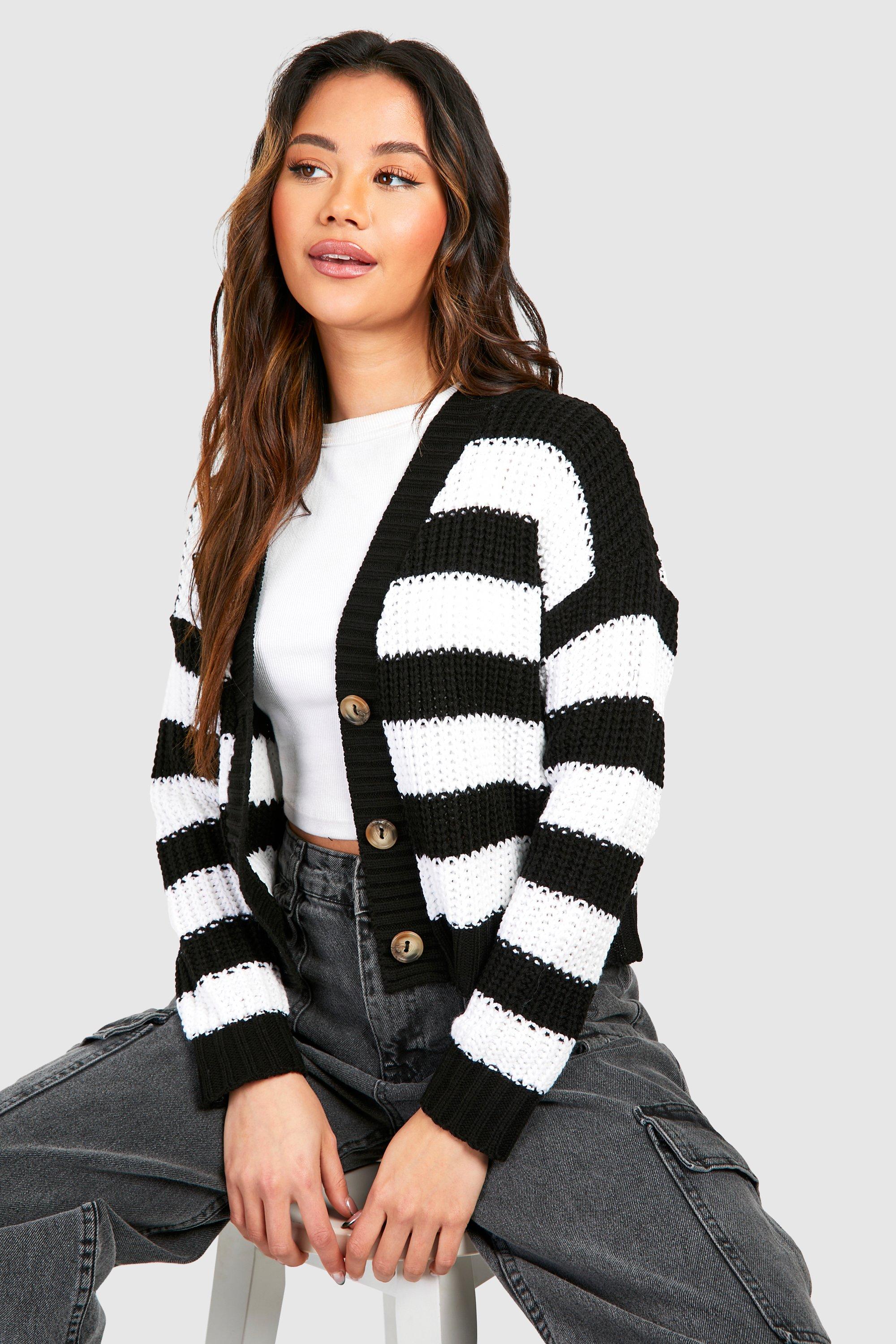 Striped shirt hot sale with cardigan