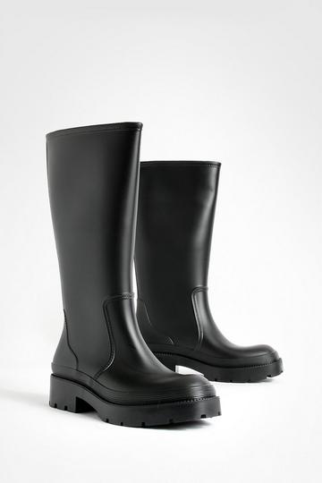Knee High Welly Boots black