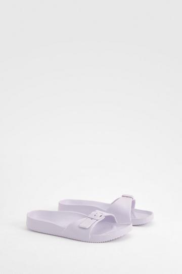 Lilac Purple Single Strap Chunky Sliders