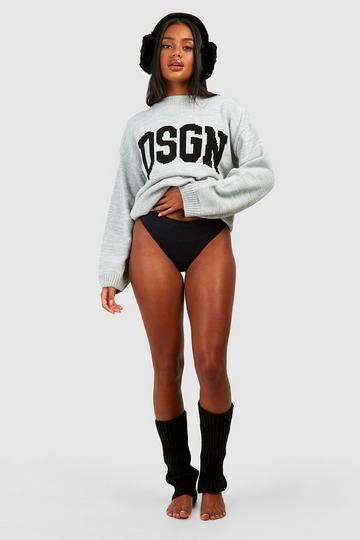 Dsgn Crew Neck Knitted Jumper grey