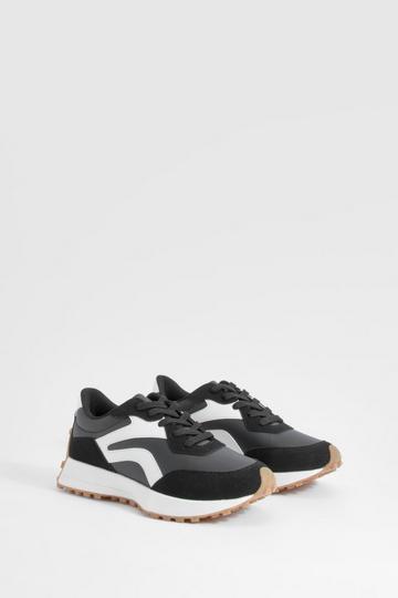 Black Contrast Panel Chunky Runner Trainers
