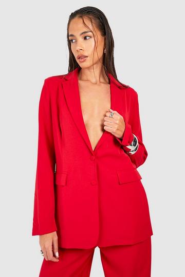 Relaxed Fit Tailored Blazer red