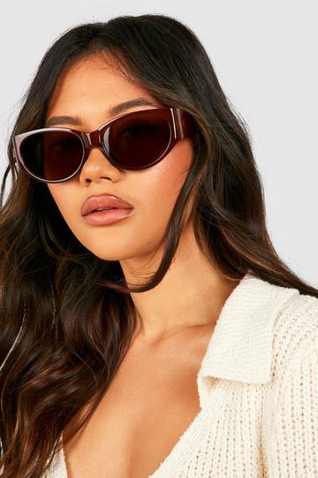 Brown Brown Tinted Frame Sunglasses