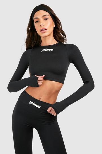 Prince Seamless Long Sleeve Active Top With Thumbholes black