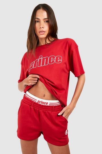 Prince Printed Oversized T-shirt red