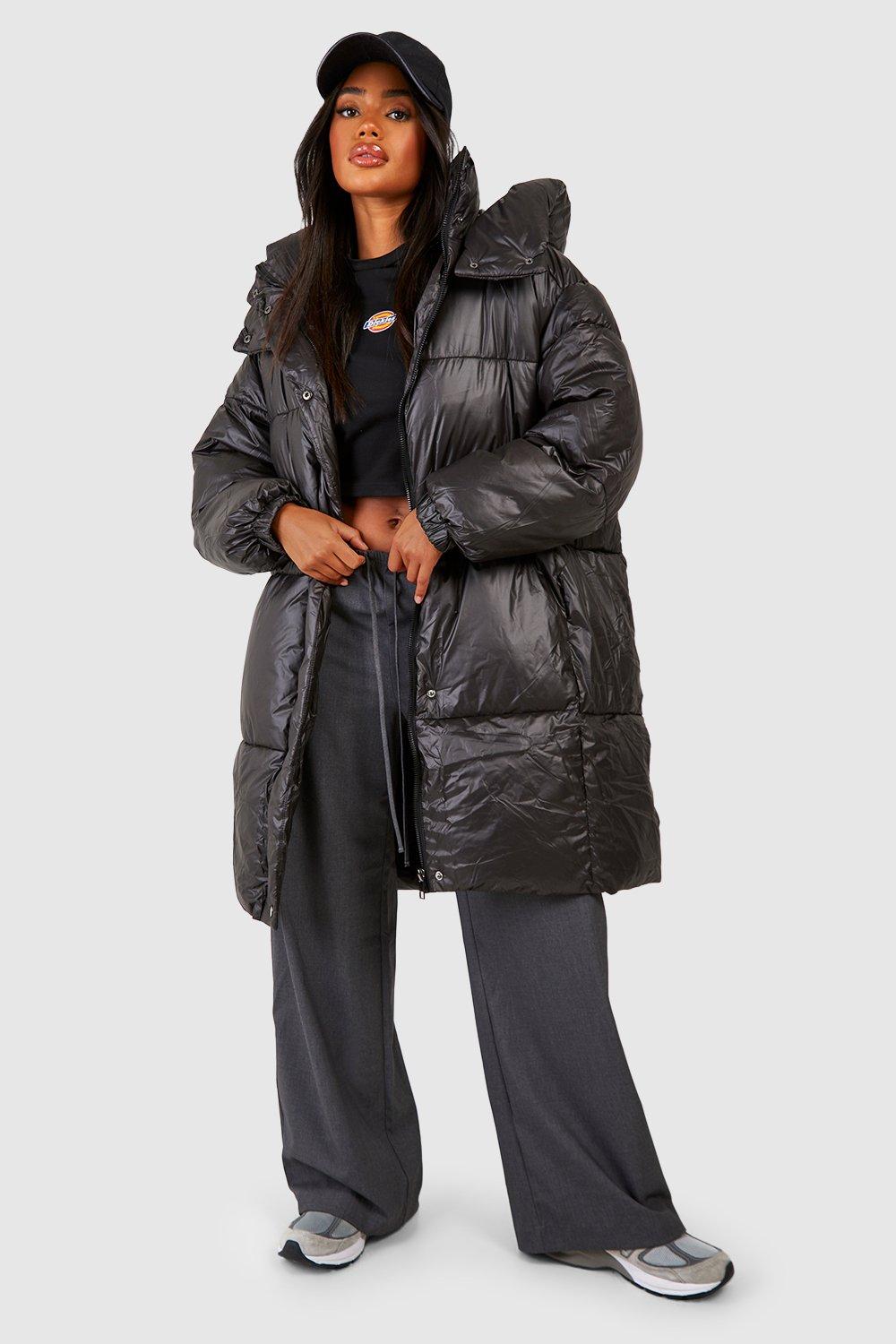 Boohoo long puffer online coat