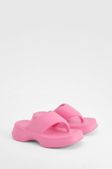 Pink Chunky Platform Flip Flops