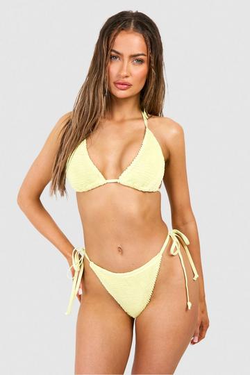 Premium Crinkle Tie Side Bikini Brief yellow