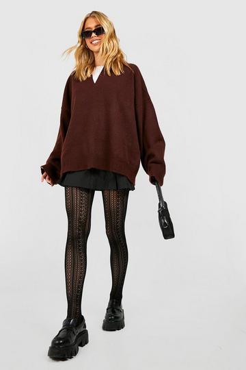 Boohoo Jenna Sheer With Solid Thick Stripe Tights, $14