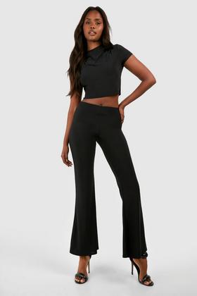 Plus High Waisted Basic Fit And Flare Trouser