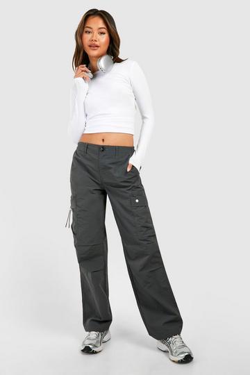 Grey Pocket Detail Cargo Straight Trouser