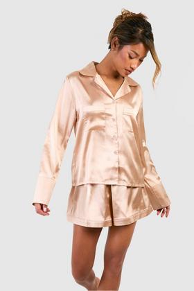 Eyelash Lace Satin Cami PJ Set Cami Tops Shorts Sleepwear (Color : Black,  Size : XS.)