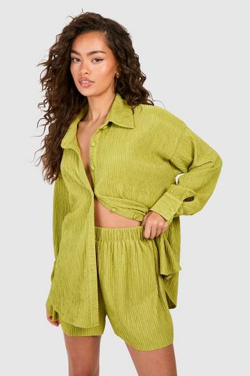 Premium Crinkle Relaxed Fit Shorts chartreuse