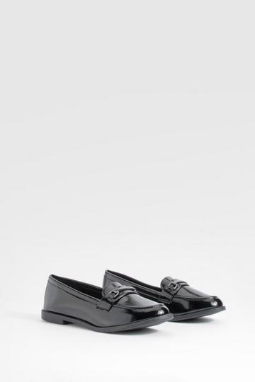 Patent T Bar Loafers black