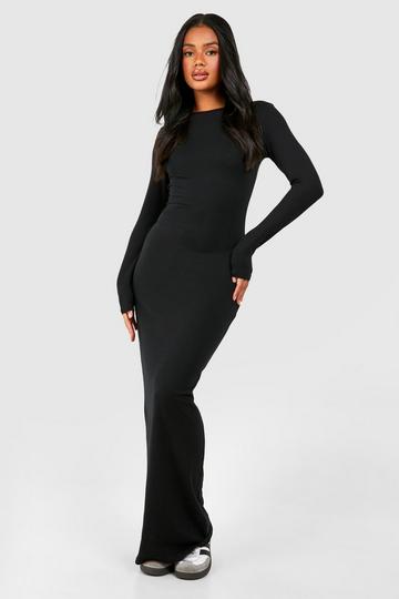 Premium Super Soft Long Sleeve Bodycon Maxi Dress black