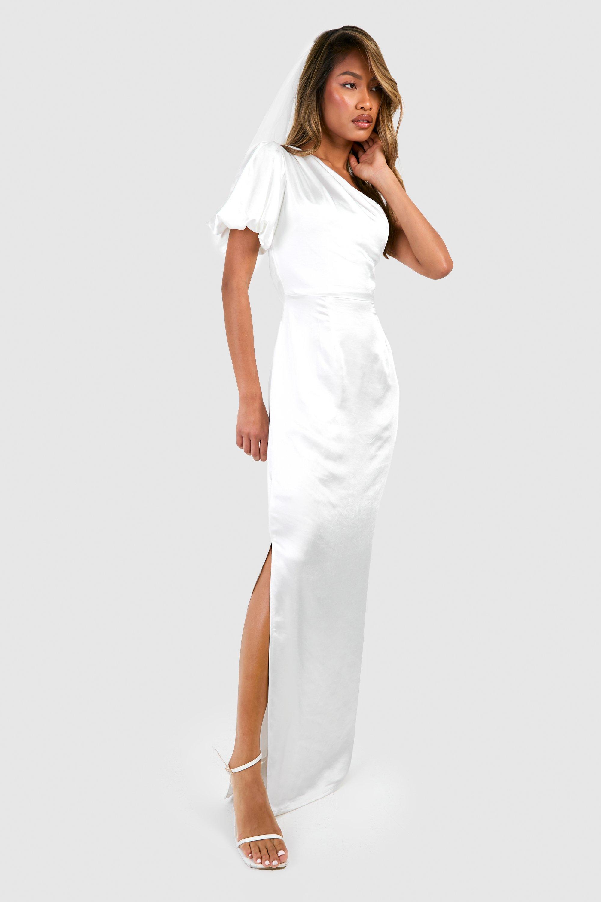 White silk store dress