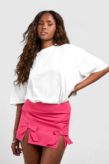 Pink Bow Detail Mini Skirt