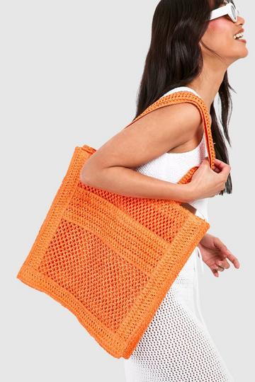 Straw Tote Bag orange