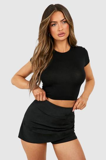 Plus Jersey Basic Ruched Side Booty Shorts