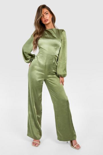 Olive Green/grayish Dynamite jumpsuit Green Buttons Comes With Sash Size XS