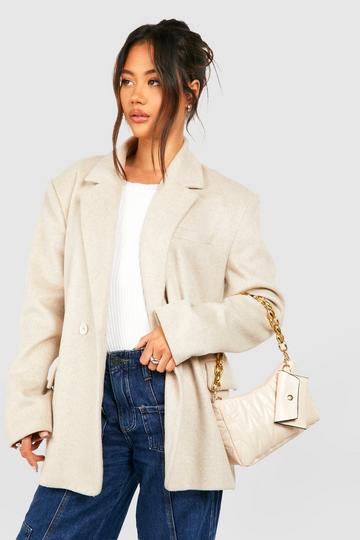 Cream White Quilted Chain Shoulder Bag