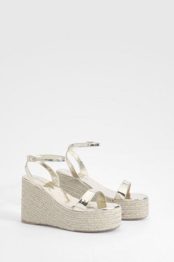 Metallic 2 Part Mid Height Wedges gold