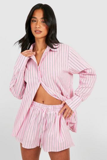 Petite Variated Stripe Beach Shirt pink