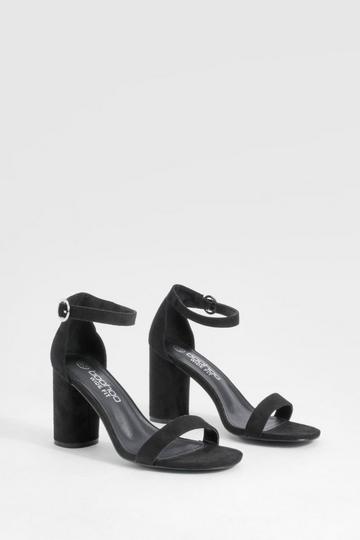 Sandales à talon carré et brides - Pointure large black