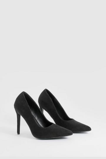 Wide Fit High Stiletto Court Shoes black