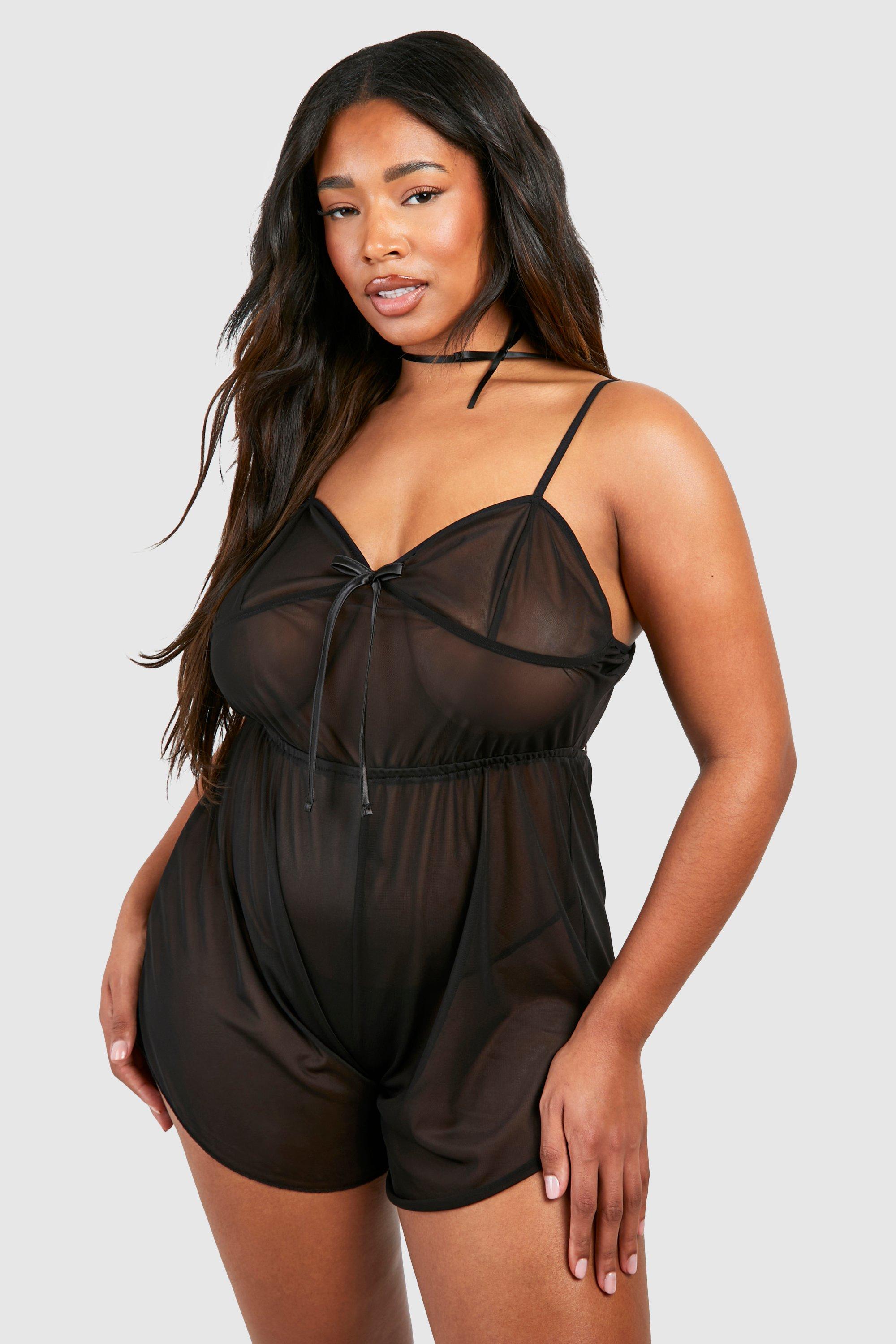 Plus size best sale satin teddy