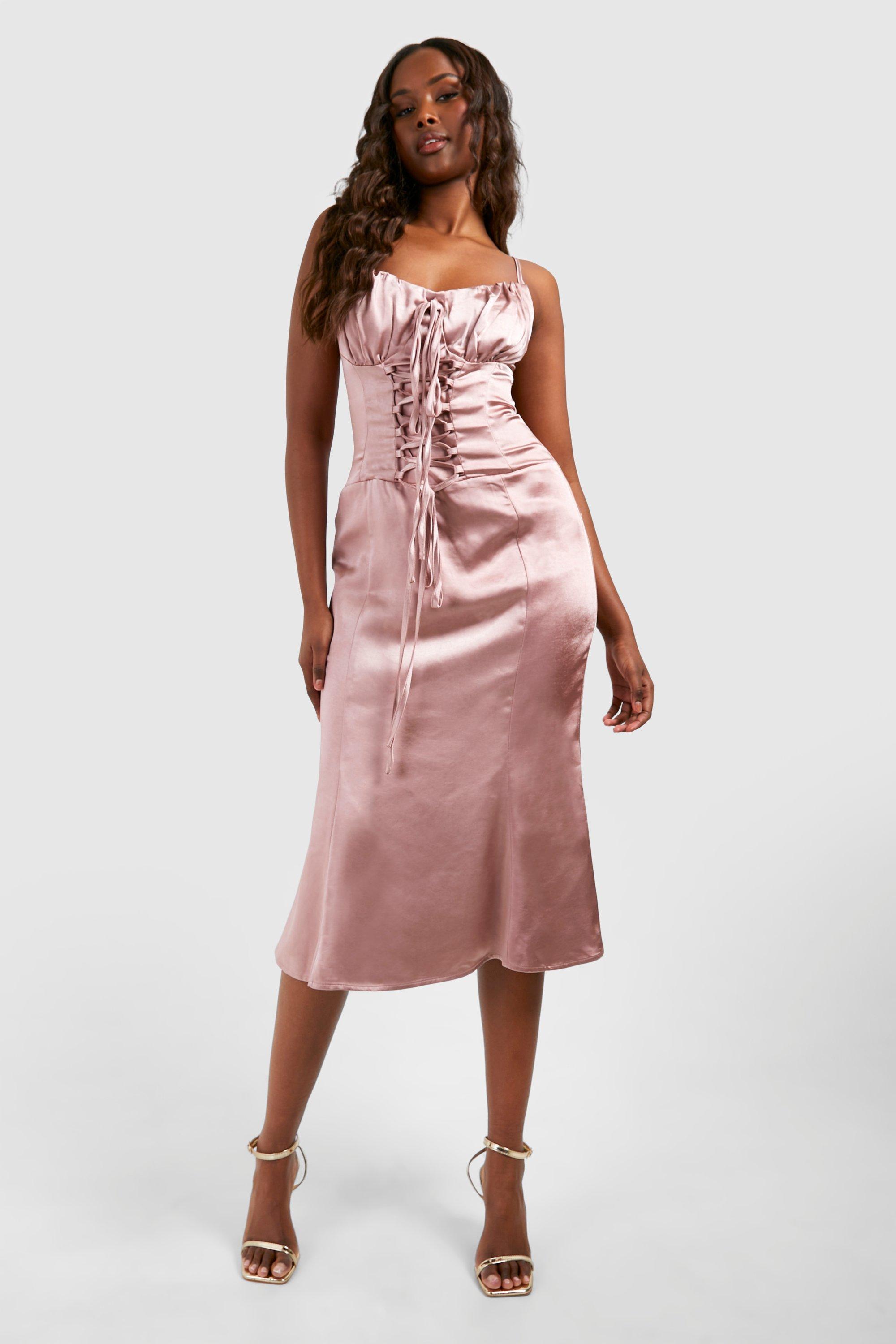 Pink hotsell silk dress