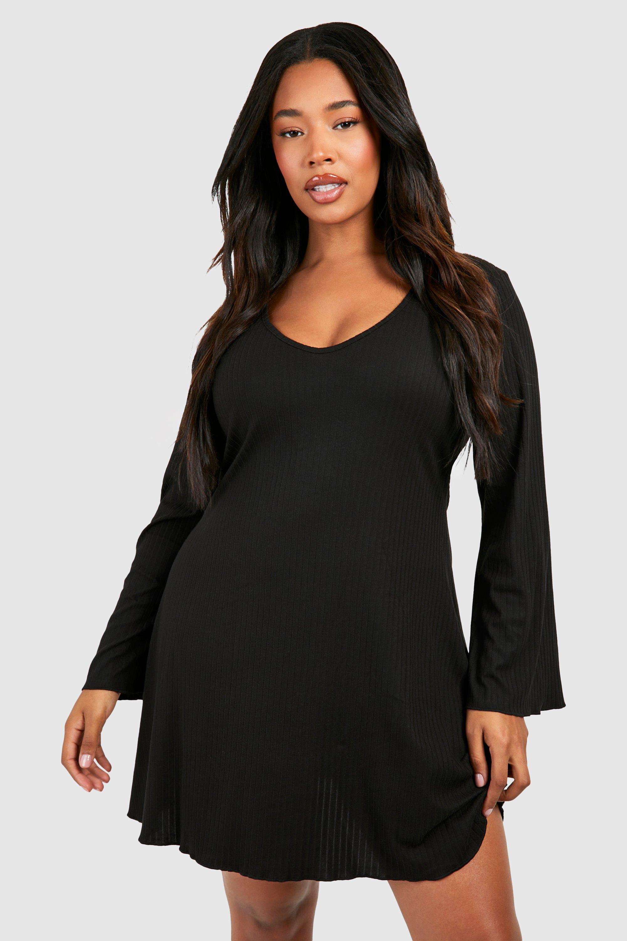 Plus size black store overall dress