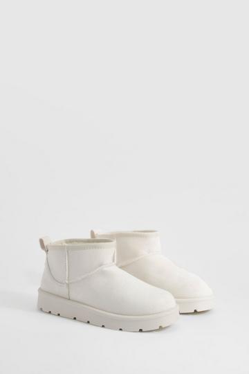 Cream White Ultra Mini Cosy Boots