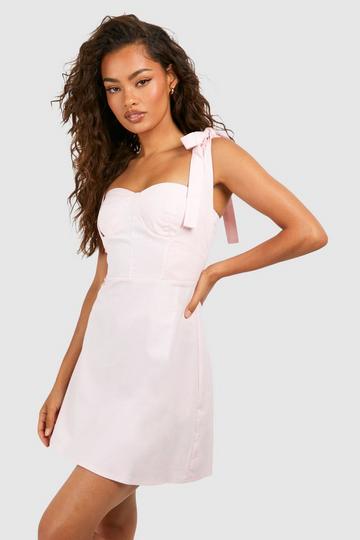 Buy Pink Zurich Plain Square Neck Corset Dress For Women by