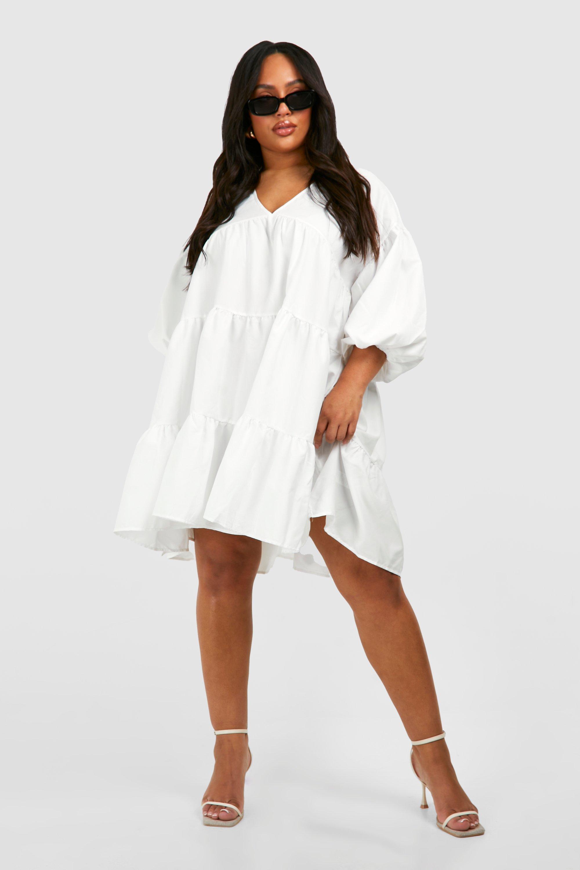 White Plus Size Midi Dresses | Plus Size White Sundresses | ASOS