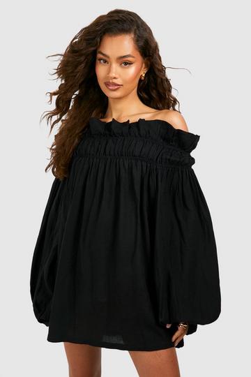 Textured Bandeau Mini Dress black