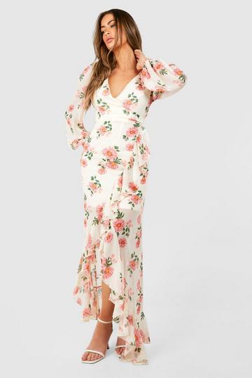 Floral Asymmetric Maxi Slip Dress
