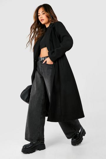 Tailored Wool Look Maxi Coat black