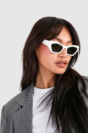 Angular White Frame Sunglasses white