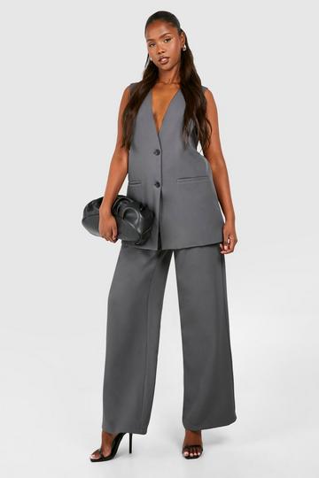 Wide Leg Tailored Trousers charcoal