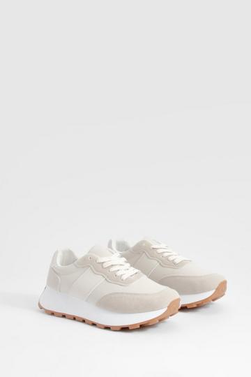 Beige Chunky Panel Detail Trainers