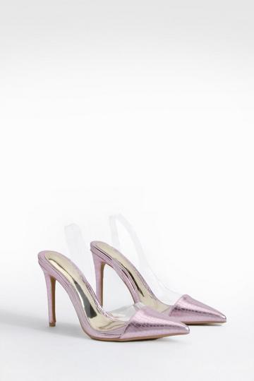 Toe Cap Clear Slingback Courts pink
